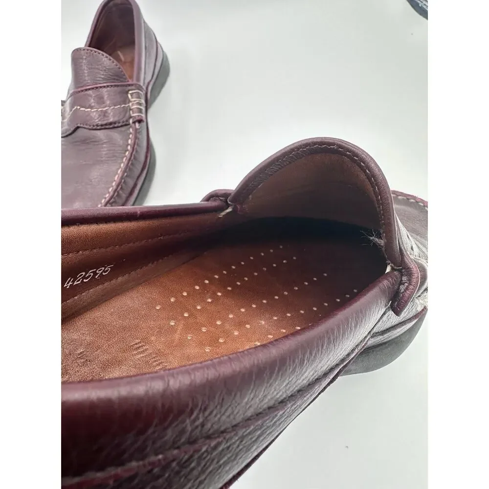 Allen Edmonds Hamlin Shoes Mens 8.5D Burgundy Maroon Leather Penny Loafers